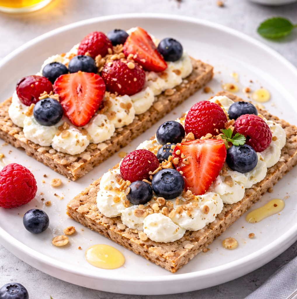 Protein-Dessert auf Knäckebrot