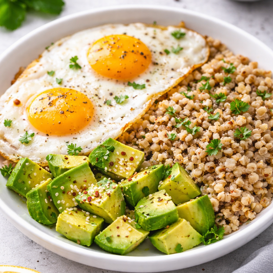 Buchweizen mit Avocado und Ei