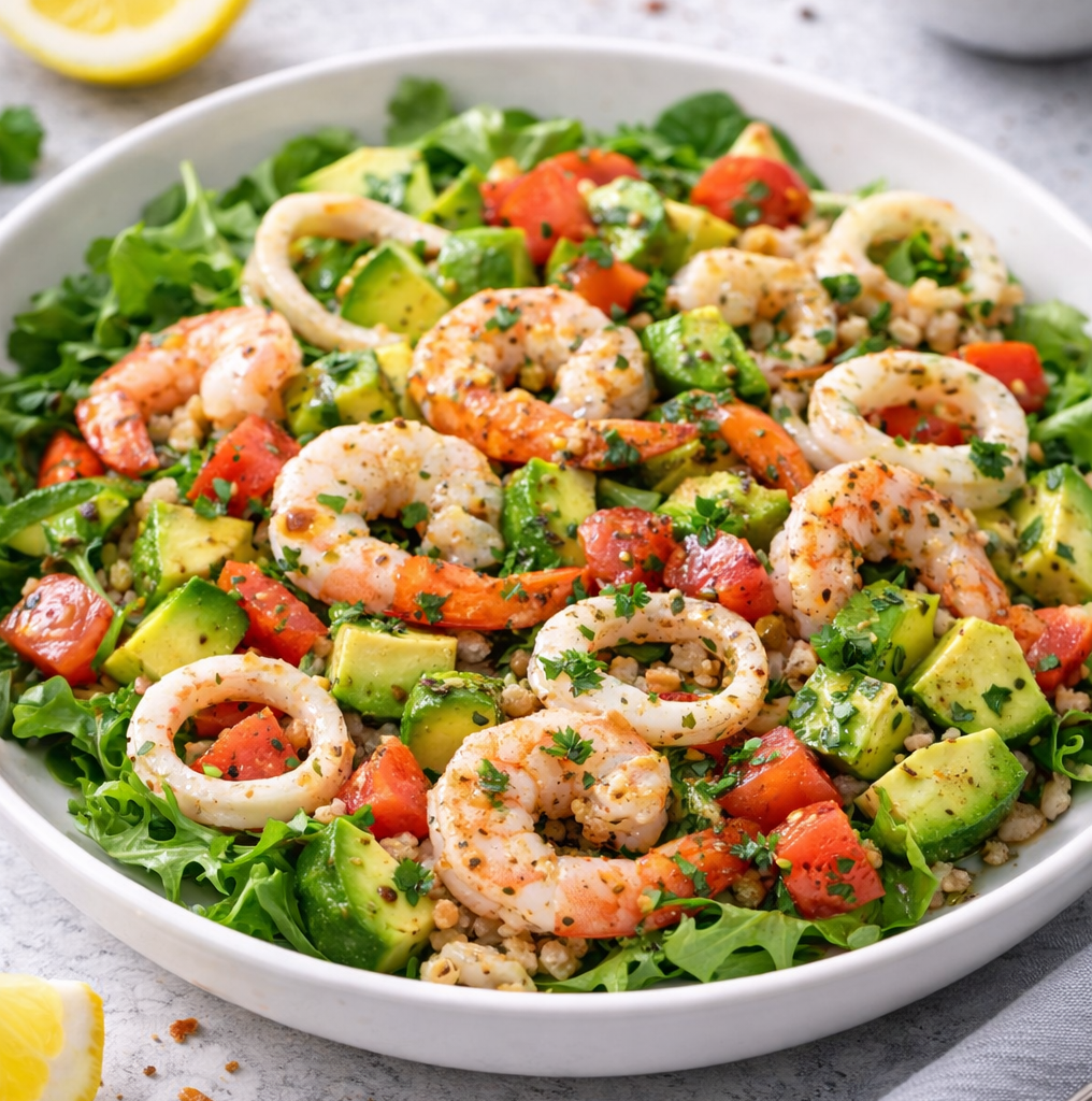 Salat mit Meeresfrüchten