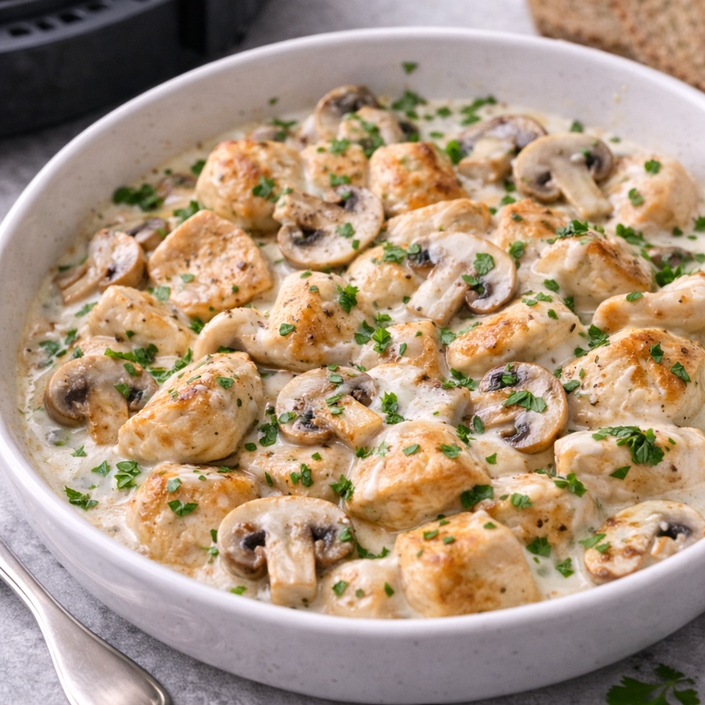 Hähnchen mit Champignons