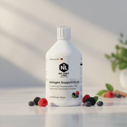 Kollagen Support PLUS+ Shots (1500 DA) - Wild Berry - 500ml