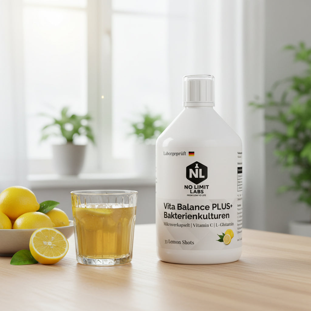 Vita Balance PLUS+  Bakterienkulturen - 33 vegane Lemon Shots - 500ml