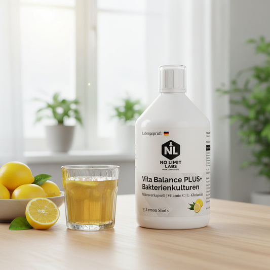 Vita Balance PLUS+  Bakterienkulturen - 33 vegane Lemon Shots - 500ml